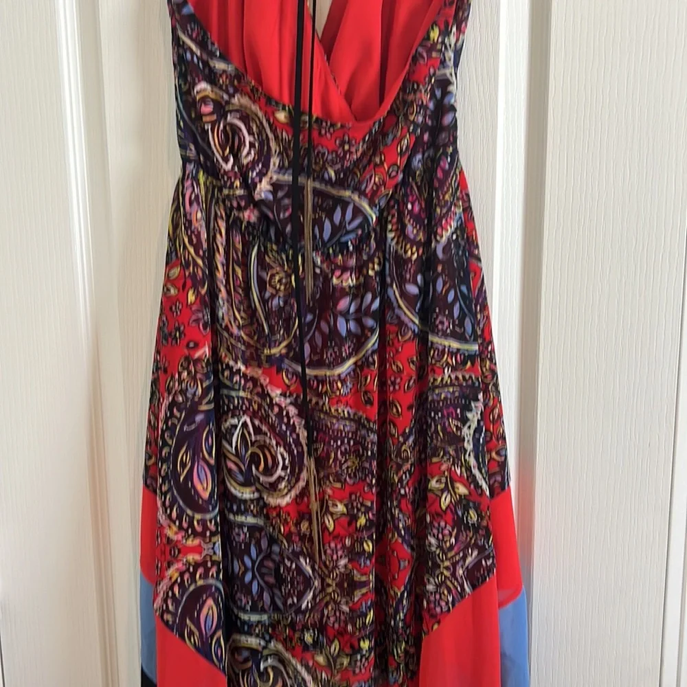 📦 Bebe Assymetrical Faux Wrap Tie Halter Dress - Picture 4 of 6